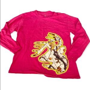 Pink top medium deer buck camo camouflage graphic